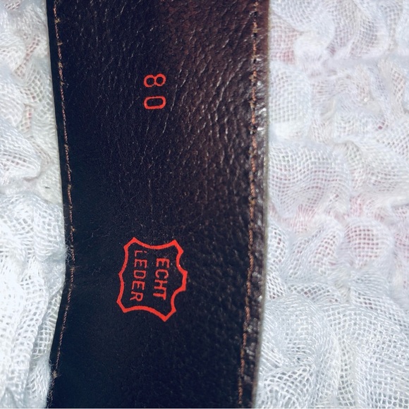 Brown and Black Leopard Print Belt from Switzerland. 39 1/2” by 1 1/2” wide. - Picture 4 of 9